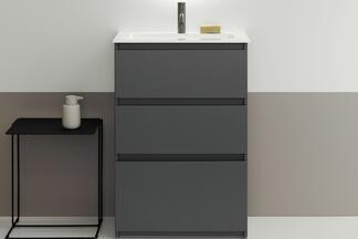  Lin20 Waschtisch Stadtbad in Dunkelgrau Matt von burgbad
