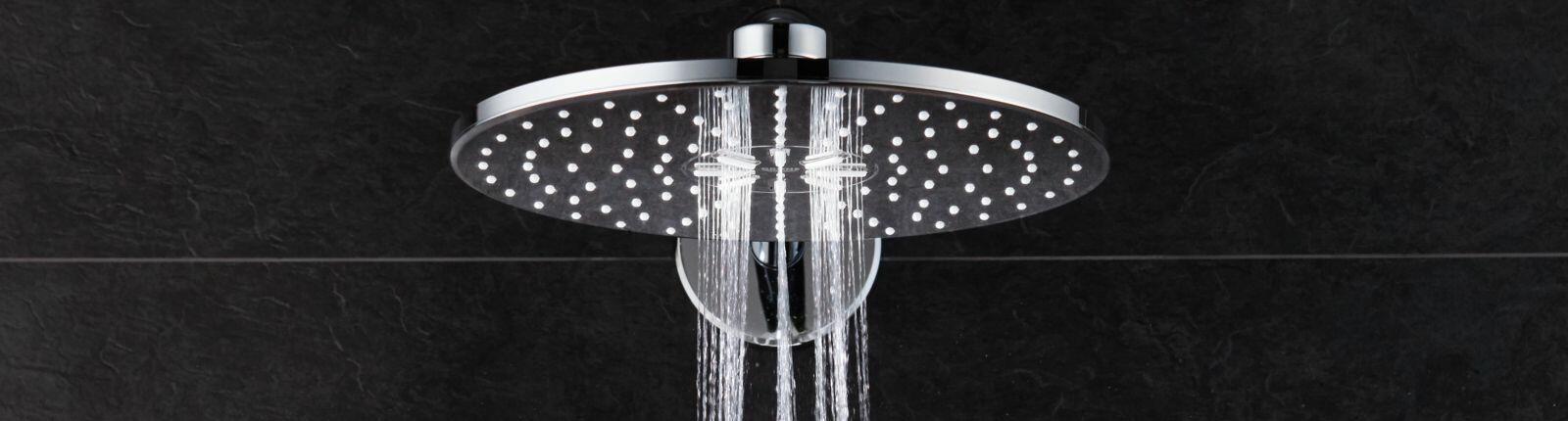 Runder Duschkopf von GROHE in Nahaufnahme