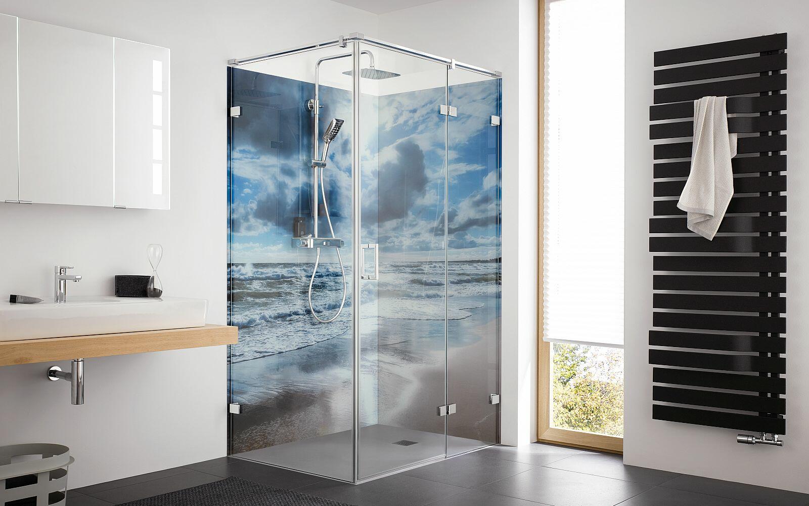 Duschkabine mit HSK Deco Individualdruck