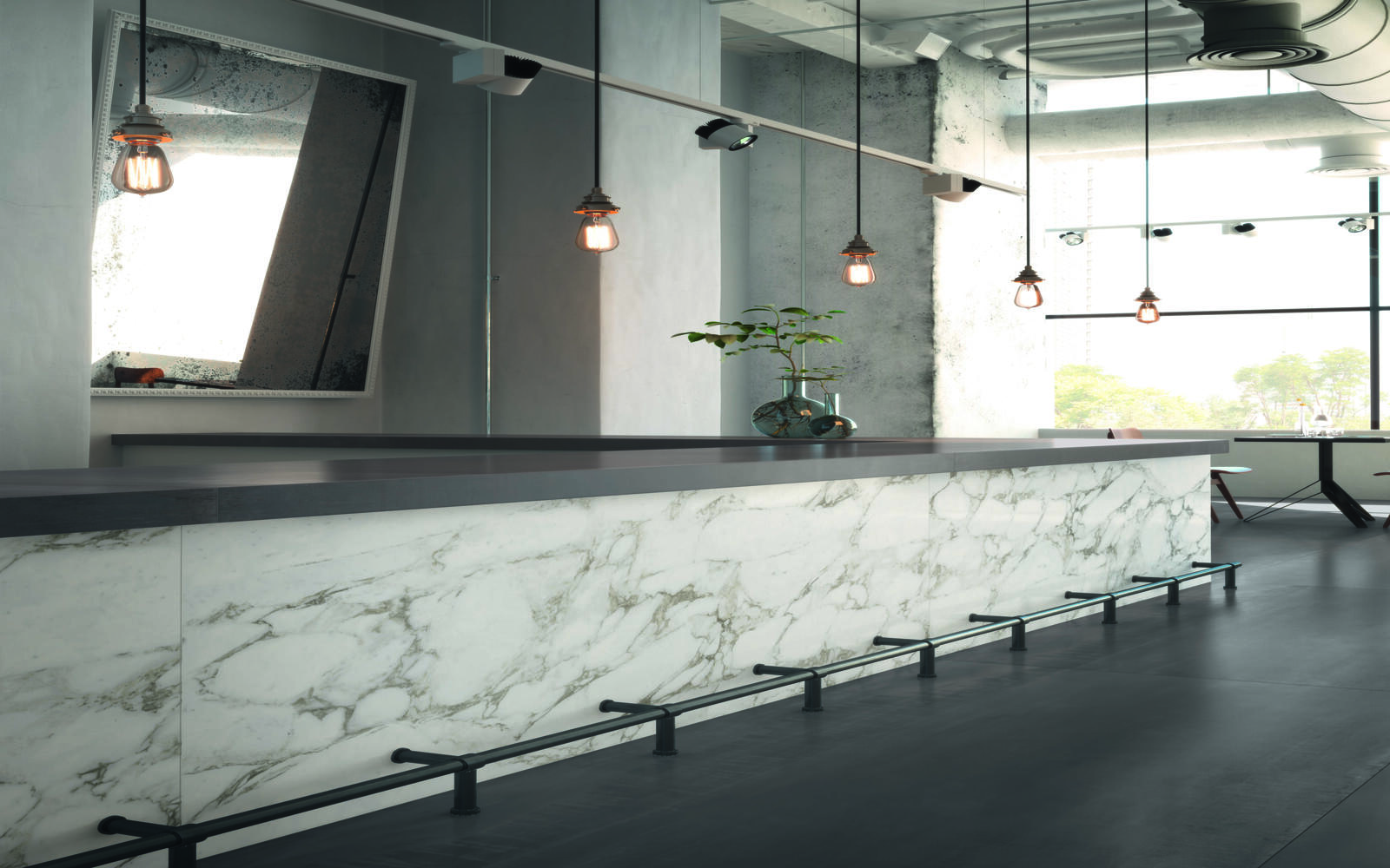 Tresen aus XXL Fliesen von Marazzi