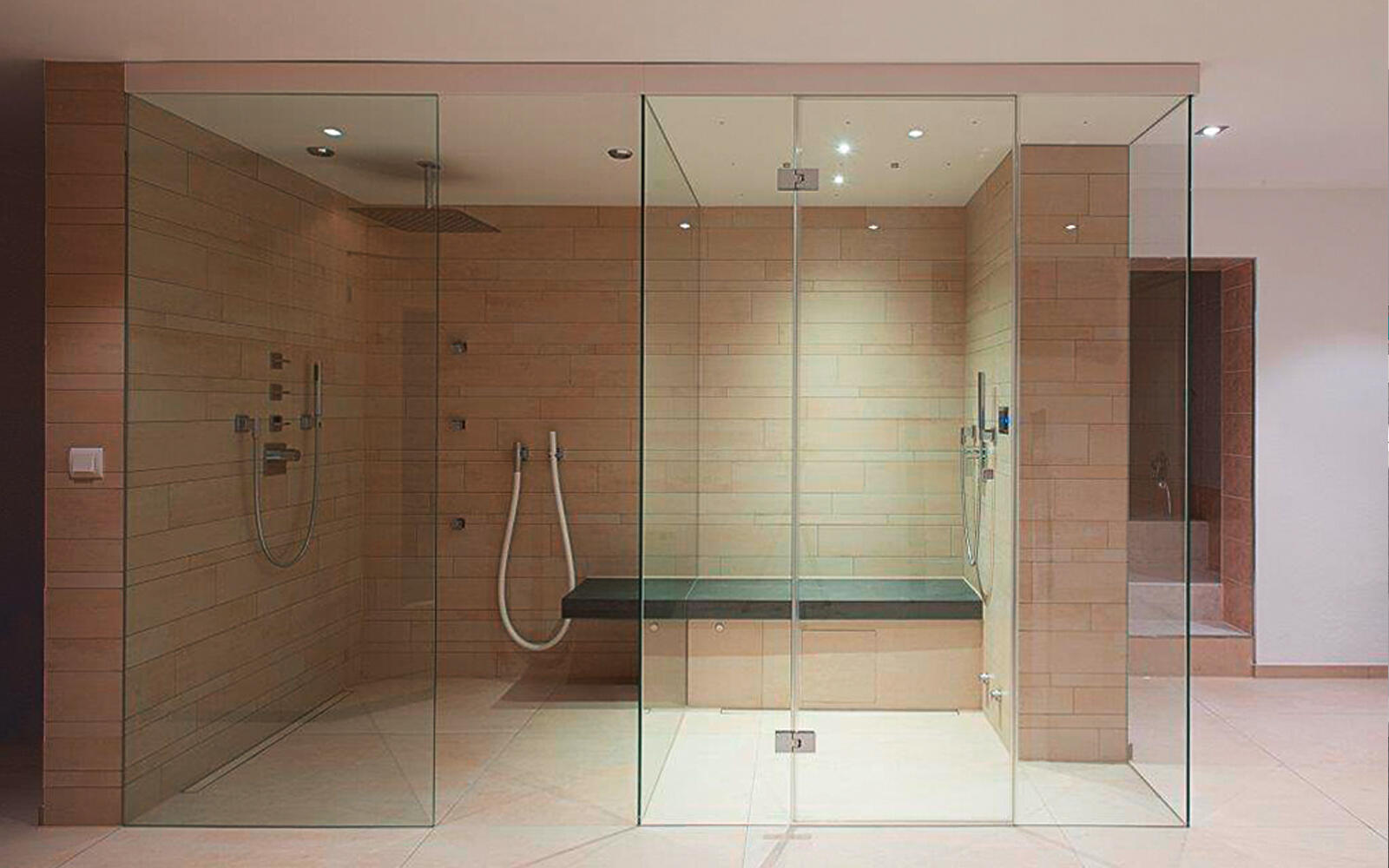 Dampfdusche mit Lichteffekt